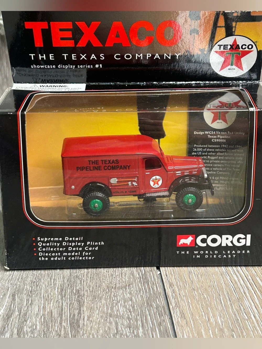 Corgi TEXACO Dodge 4x4 Texas Pipeline Utility Truck CS90006 Diecast NIB